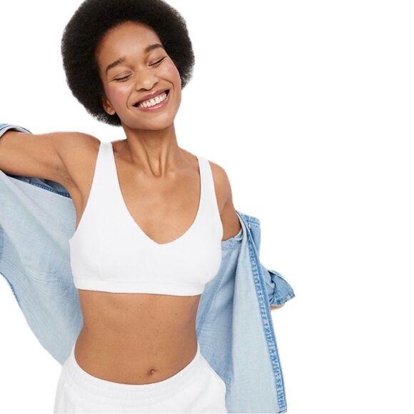 aerie Other - NWT Aerie Offline White Summer Lights Terry Bra Womens Size Large